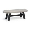Stolik kawowy, Owalny stolik do kawy 120 x 60 x 45 cm Taca MDF beton efekt nóżki w sosnowym czerni