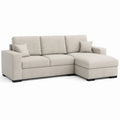 Sofa, Kanapa narożna z wkładkami 240 x 160 cm pokrywy poliestrowej o kształcie litery L beżowym
