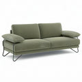 Sofa, 2-fotelikowa sofa wykonana z poliestrowego aksamitu ze stalową ramą z oliwkowego koloru zielonego 180 x 85 x 82 cm