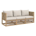 Sofa ogrodowa, Zestaw do siedzenia 3-osobowej sofy ogrodowej z litego drewna acacia z polipropylenowym kablem pokrywającym prostokątna beżowy 240 x 80 x 73 cm