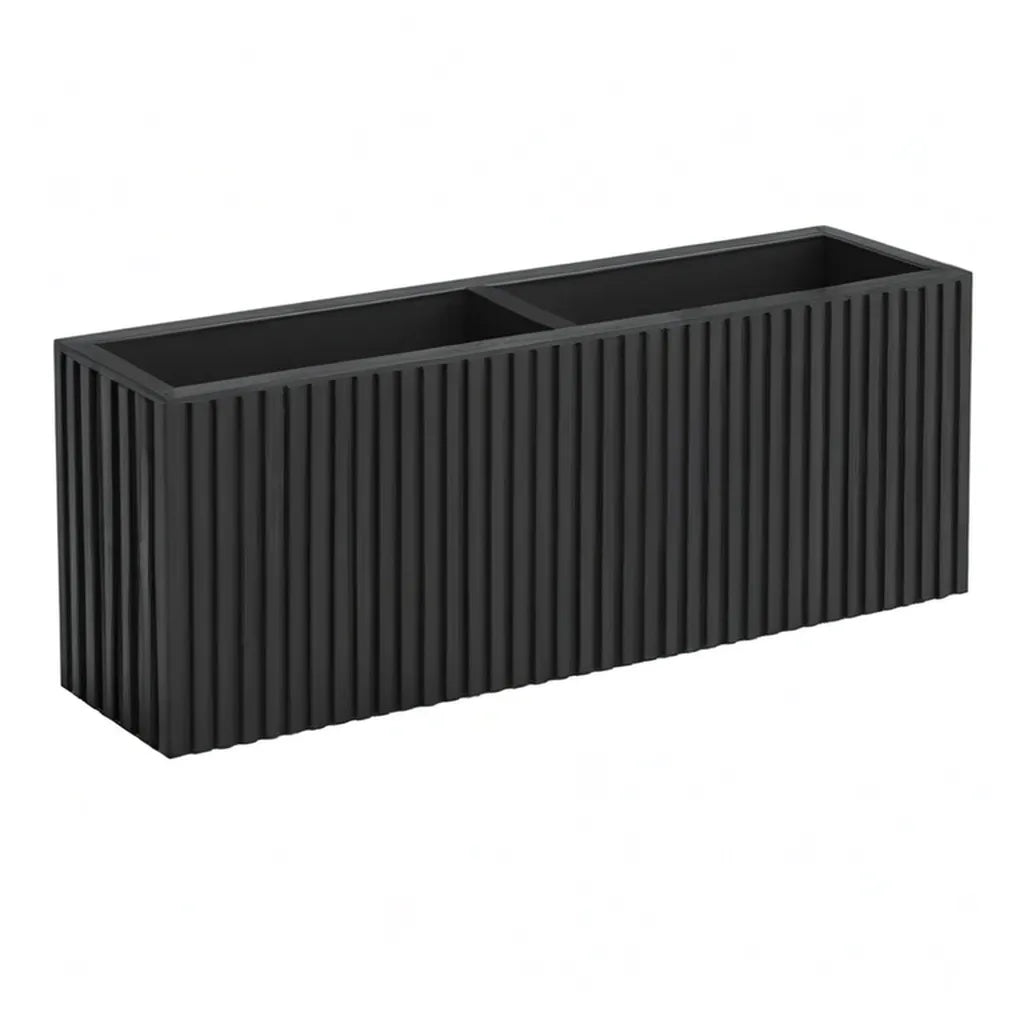Donica, Skrzynka na rośliny z 2 przegródkami z PP prostokątnej czarnej 80 x 30 x 40 cm