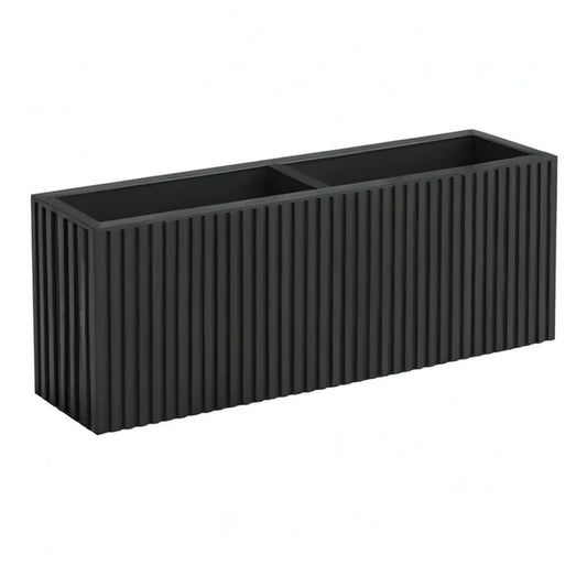 Donica, Skrzynka na rośliny z 2 przegródkami z PP prostokątnej czarnej 80 x 30 x 40 cm