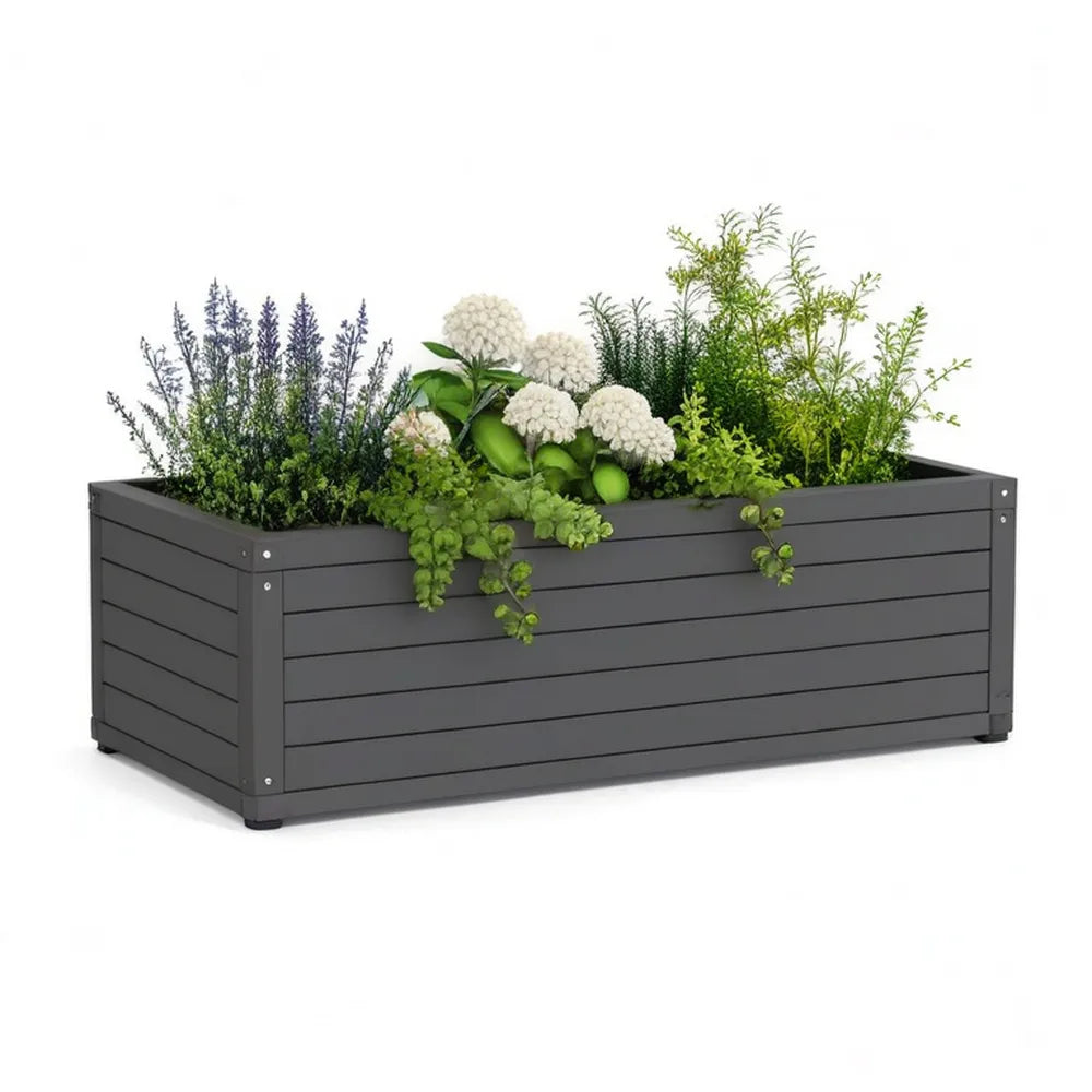 Donica, Metalowe wiadra 120 x 40 x 45 cm podniesione łóżko kwiat pudełko antracyt