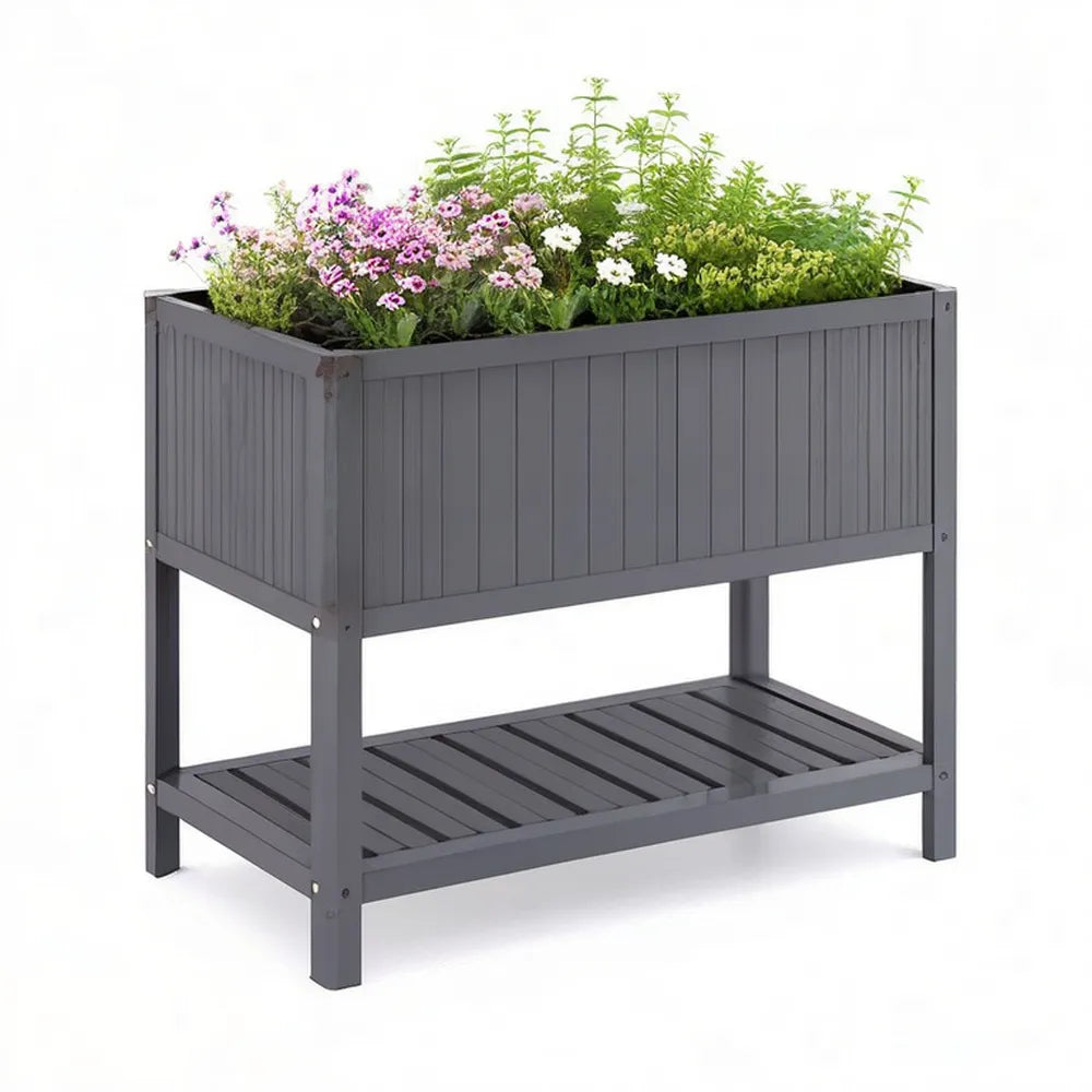 Donica, podniosłe łóżko 120 x 60 x 80 cm pudełko roślin z PP z antracytem