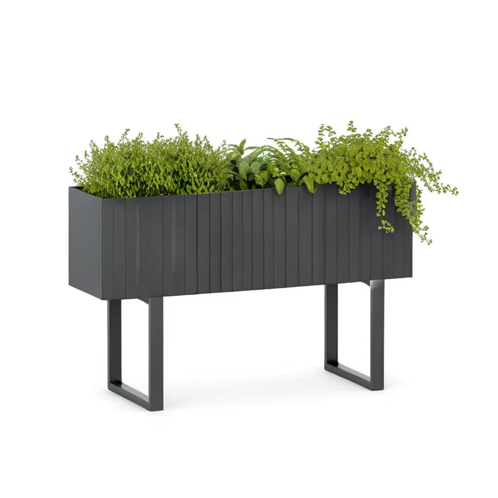Donica, Podwyższone łóżko sadzenie pudełko ze stali pokrytej proszkiem prostokątny antracyt 80 x 30 x 80 cm