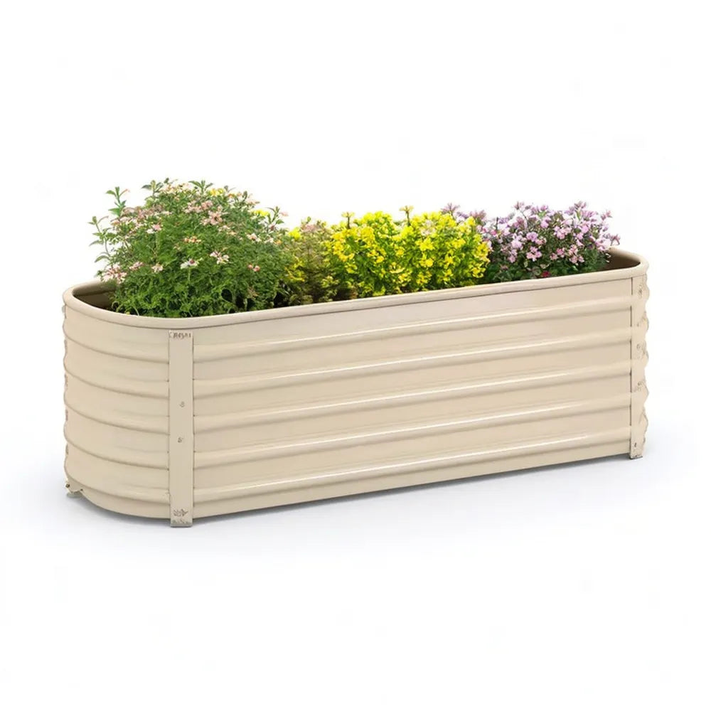 Donica, Metalowe wiadra 120 x 40 x 45 cm pudełko kwiat podniesione łóżko beżowe